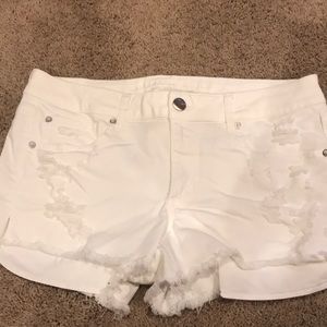 White denim shirt with shorts